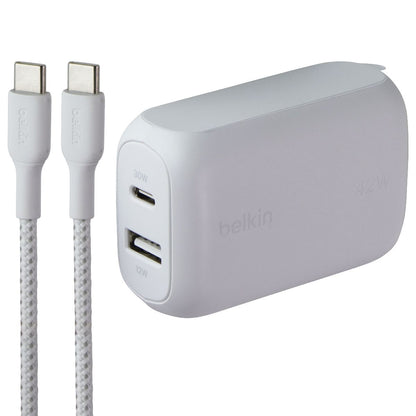 Belkin BoostCharge Dual Port USB-C + USB-A Wall Charger with USB-C Cable - White