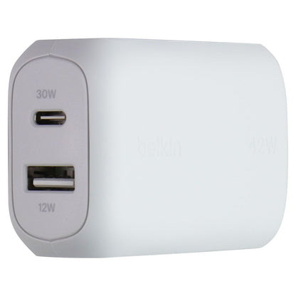 Belkin BoostCharge Dual Port USB-C + USB-A Wall Charger with USB-C Cable - White
