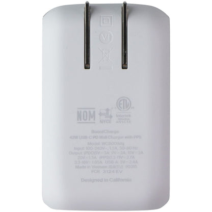 Belkin BoostCharge Dual Port USB-C + USB-A Wall Charger with USB-C Cable - White