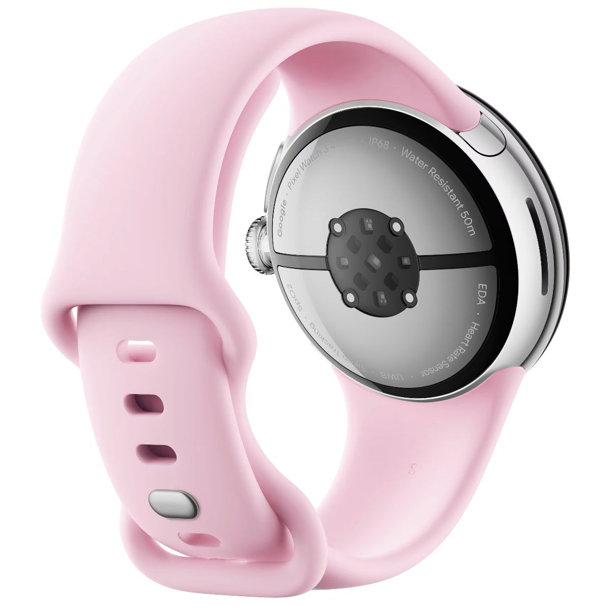 Google Pixel Watch 3 (41mm) Wi-Fi Only - Silver Aluminum/Rose Quartz Band