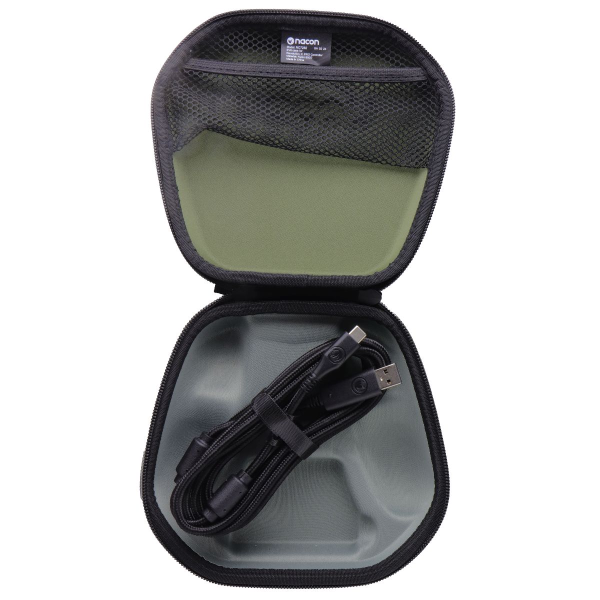 Nacon Replacement Carry Case w/ USB-C Cable for Revolution X Controllers - Green