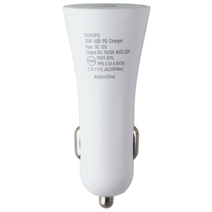 PureGear 20W USB-C Wall & Car Charger w/ USB-C to Lightning 8-Pin Cable - White