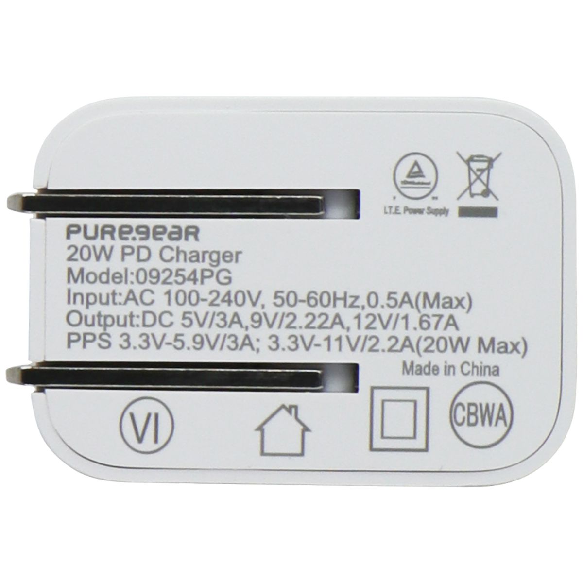 PureGear Light Speed 20W USB-C Wall & Car Charger w/ USB-C Cable - White