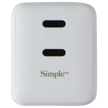 S. Simple (60W) Dual USB-C GaN Powered Folding Wall Charger - White (581231)