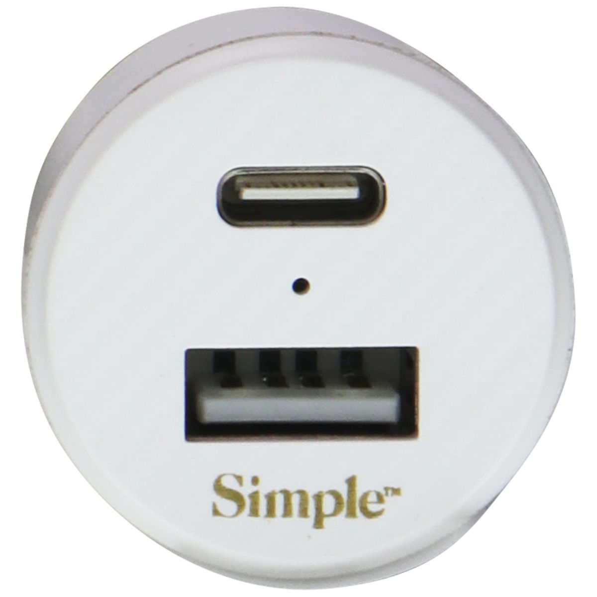 Simple Power Series 20W Dual Port USB-C & USB-A Car Charger - White