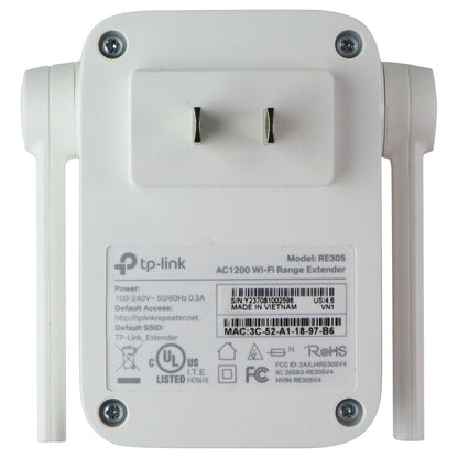 TP-LINK AC1200 Dual Band Mesh Wi-Fi Extender - White (RE305)